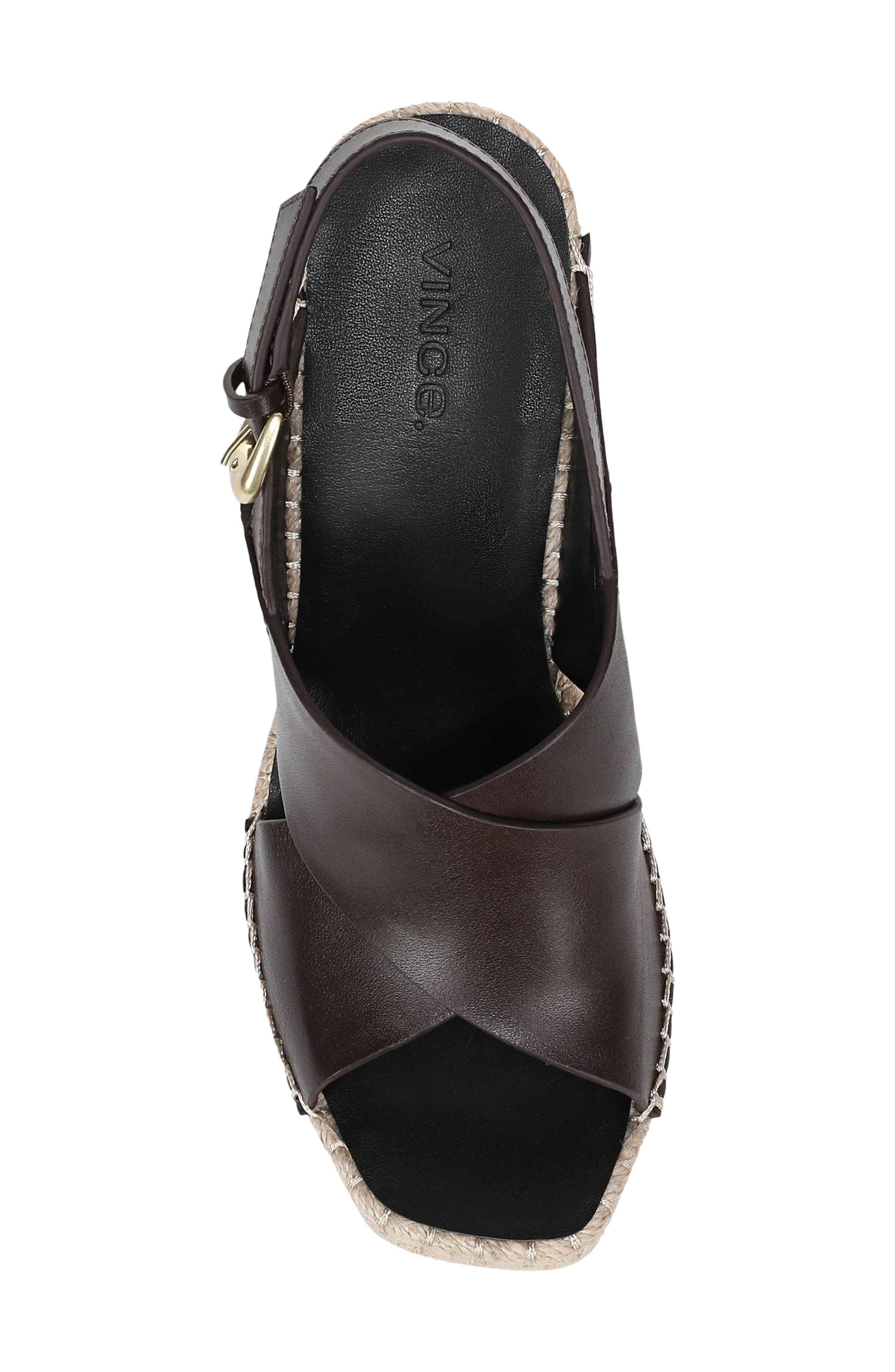 Vince Georgia Espadrille Wedge Sandal, Alternate, color, Ganache