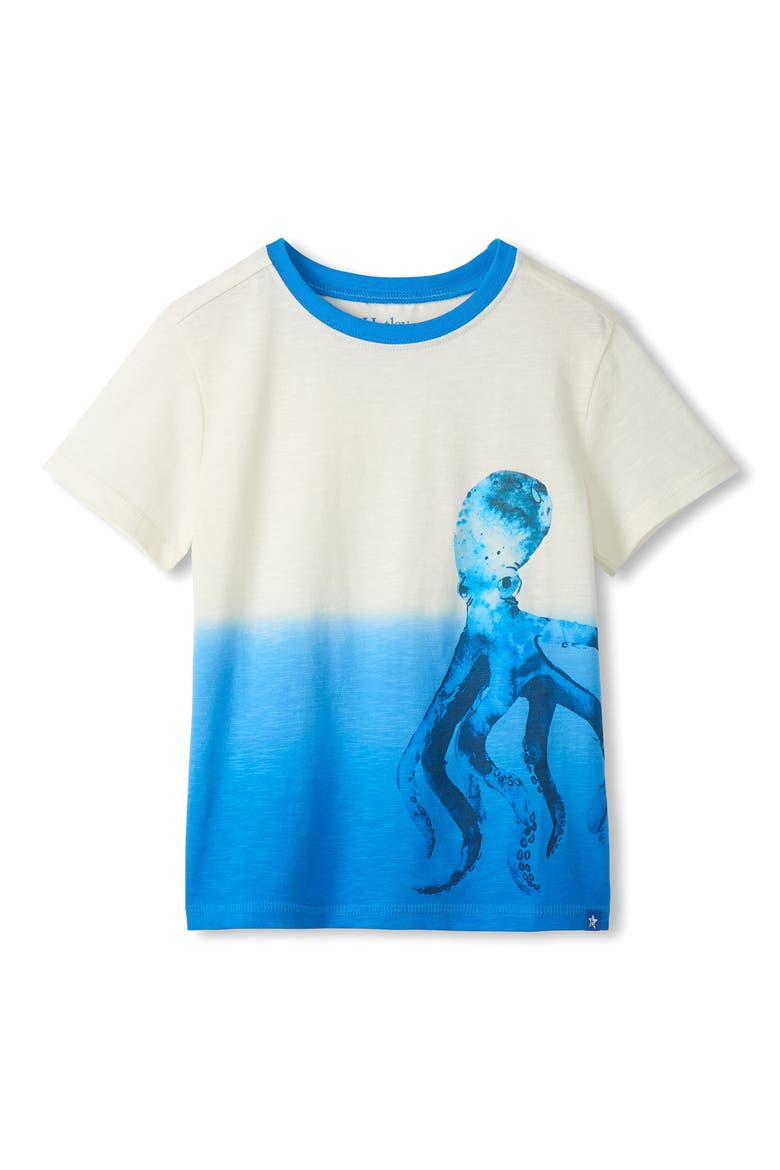 Kids' Octopus Dip Dye Cotton Graphic T-Shirt, Main, color, NATURAL
