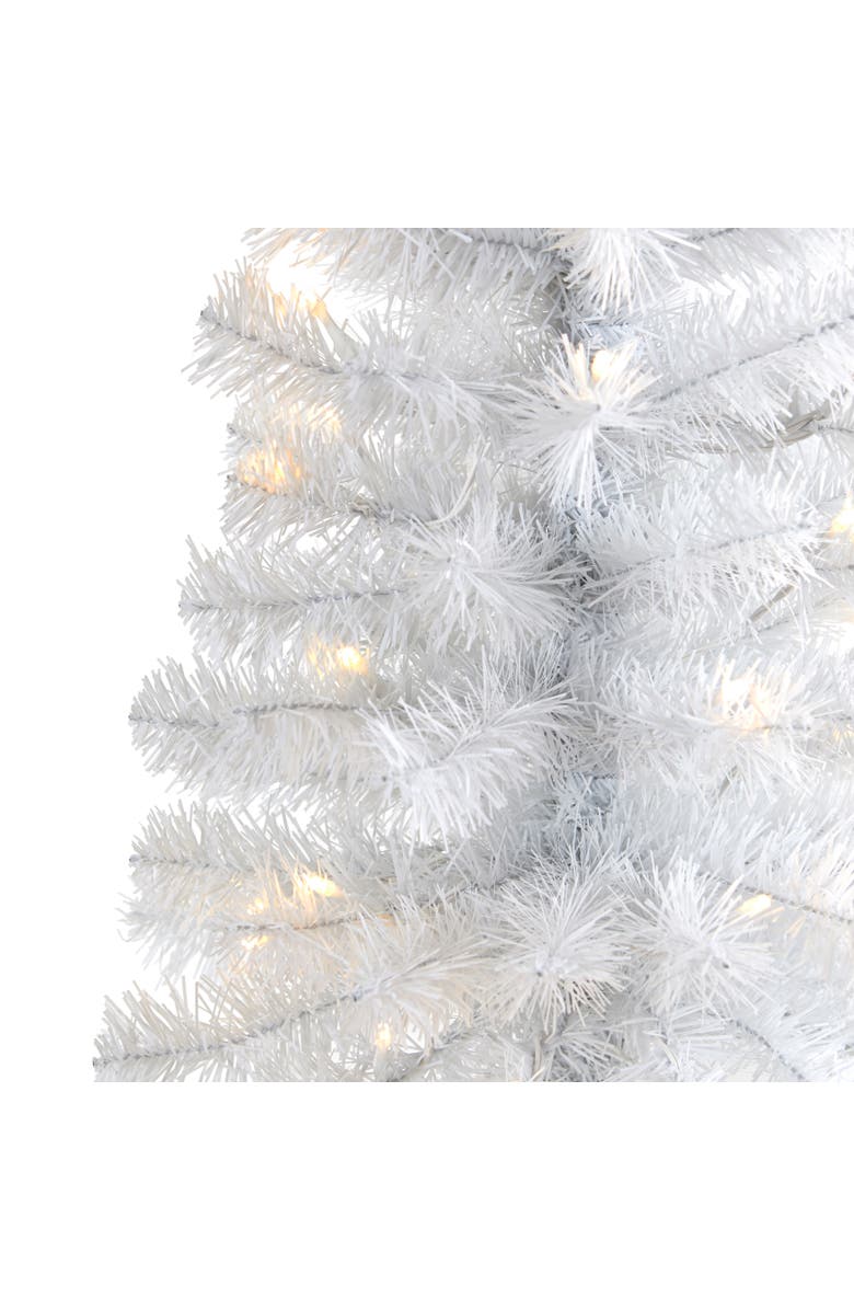 NEARLY NATURAL 2-ft White Artificial Christmas Tree with 35 LED Lights and 72 Bendable Branches, Alternate, color, White