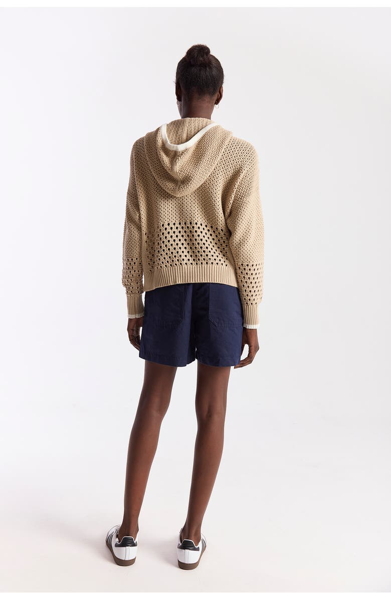 WISPR Mix Pointelle Zip Hoodie, Alternate, color, Fawn/Ivory