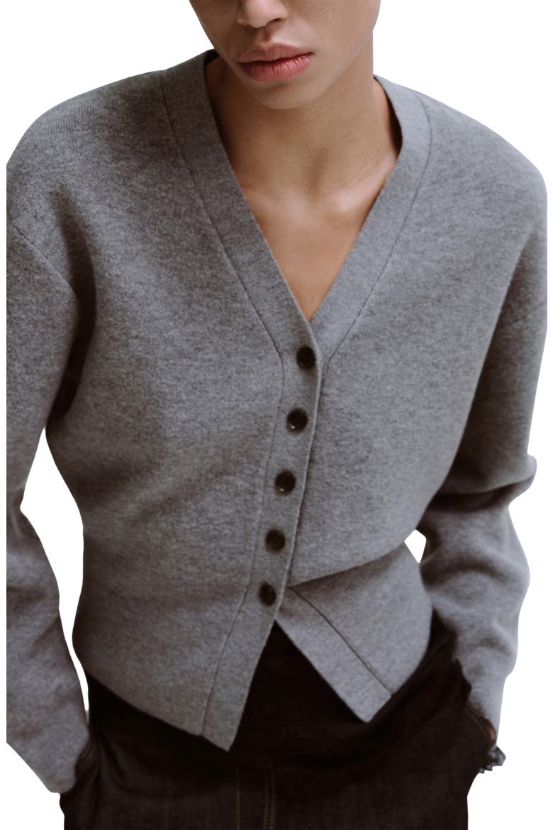 Button-Up Cardigan, Main, color, MEDIUM HEATHER GREY