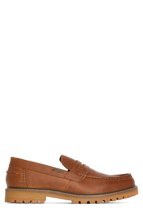 Barbour Pumice Moc Toe Penny Loafer In Cognac