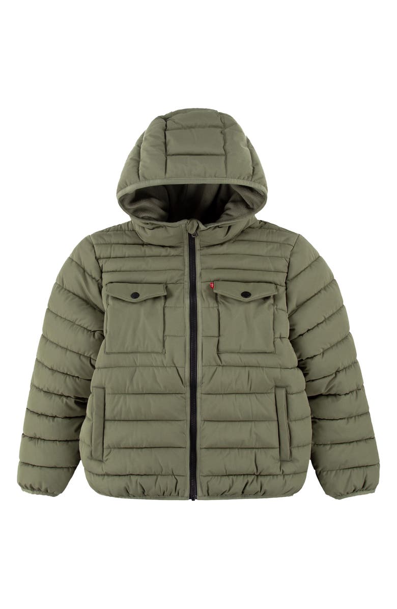 Levi's<sup>®</sup> Kids' Heavyweight Puffer Jacket, Main, color, Four Leaf Clover