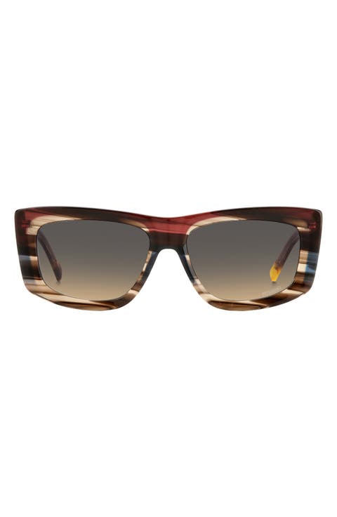 60mm Gradient Rectangular Sunglasses