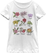 Disney Girl's Disney Princess Floral Chart Graphic T-Shirt