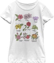 Disney Girl's Disney Princess Floral Chart Graphic T-Shirt