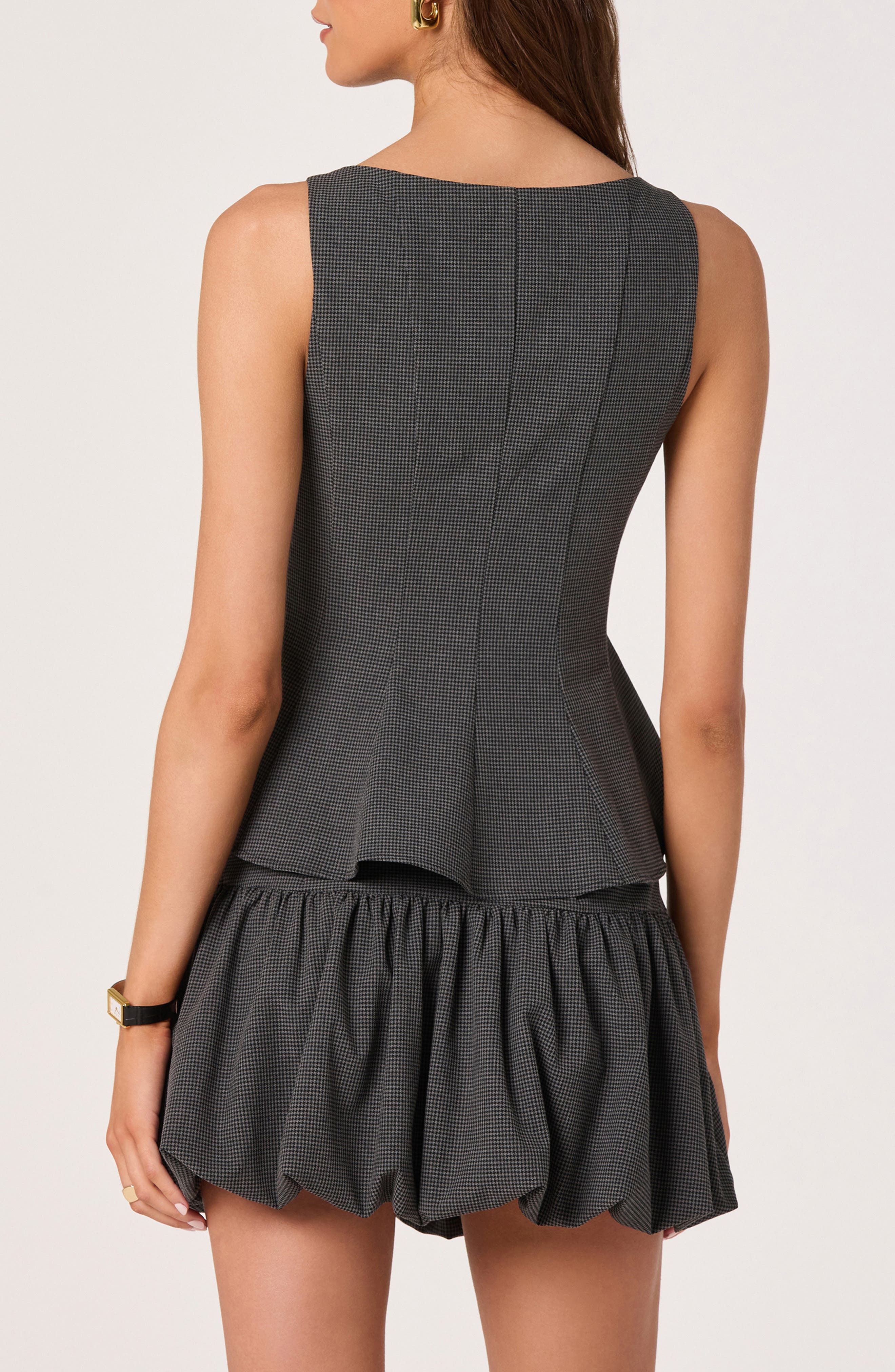 Houndstooth Peplum Top - image 2