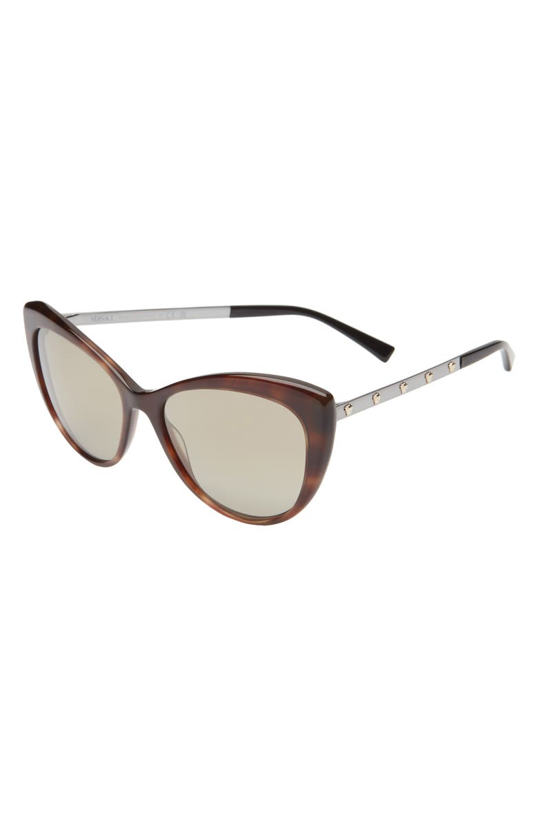Versace Medusa 57mm Cat Eye Sunglasses, Alternate, color, Dark Havana