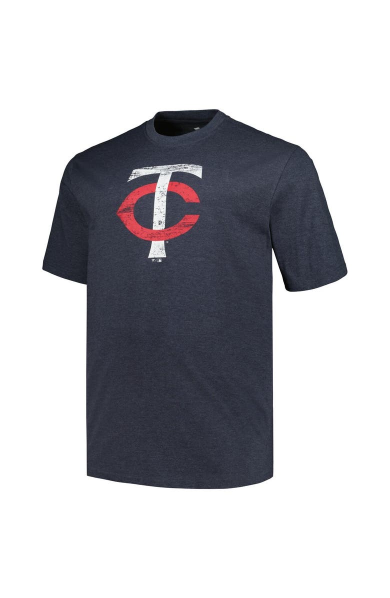 PROFILE Men's Profile Heather Navy Minnesota Twins Big & Tall Weathered Logo T-Shirt, Alternate, color, Heather Navy