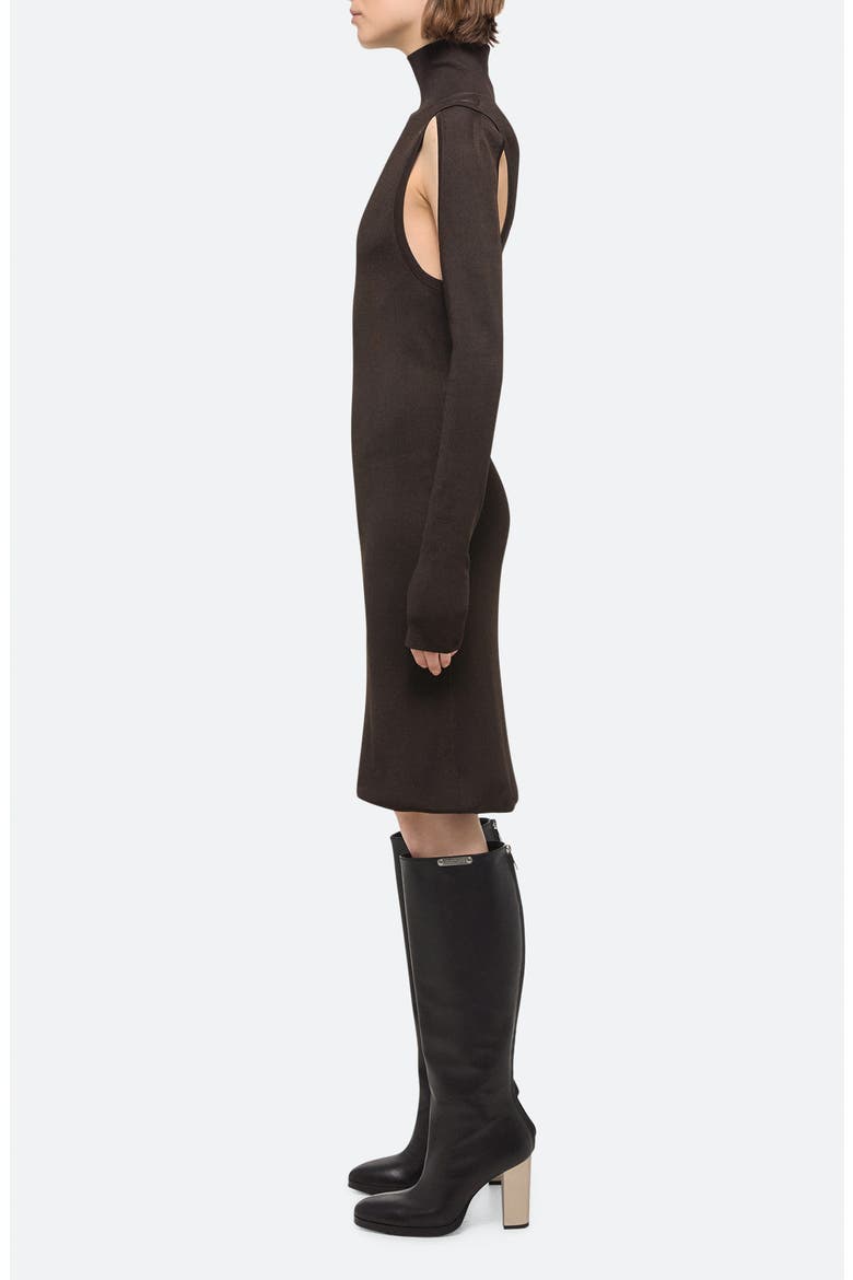 Mock Neck Long Sleeve Cutout Dress, Alternate, color, ESPRESSO - D1P