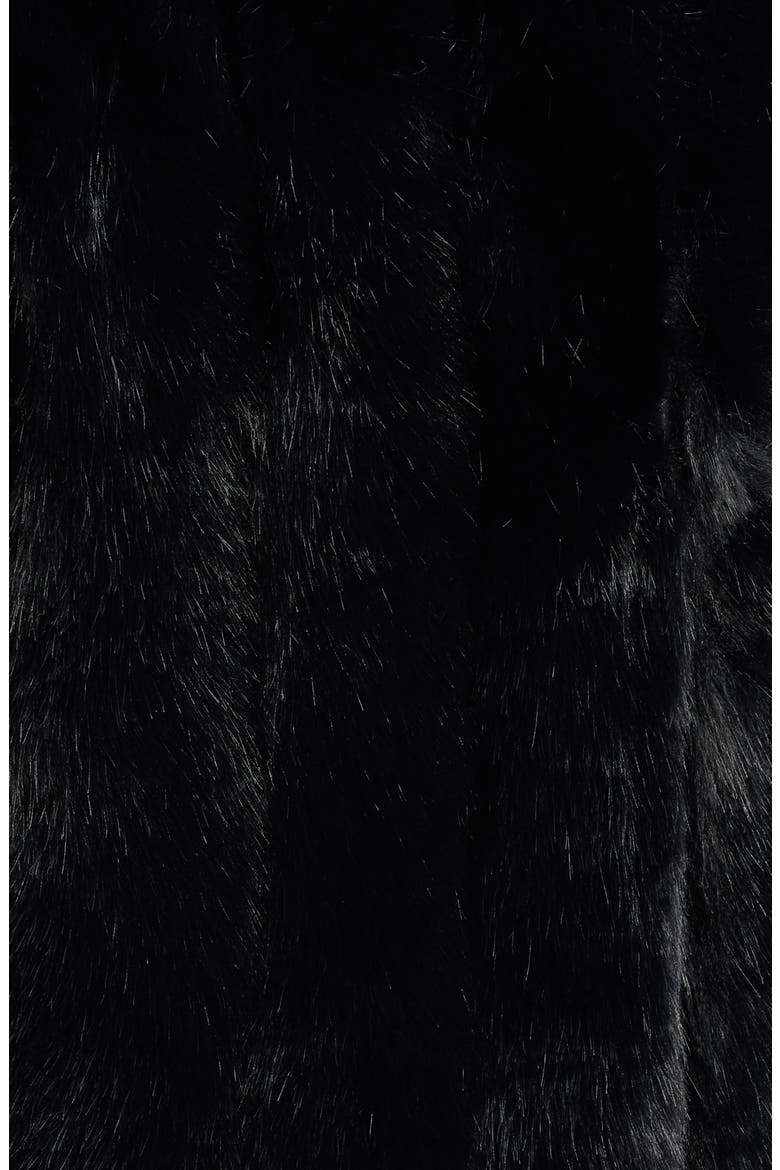 Faux Fur Jacket, Alternate, color, BLACK