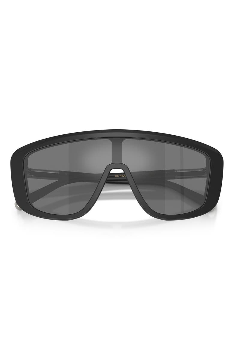 Dolce&Gabbana 128mm Rectangular Shield Sunglasses, Alternate, color, Matte Black / Grey Black