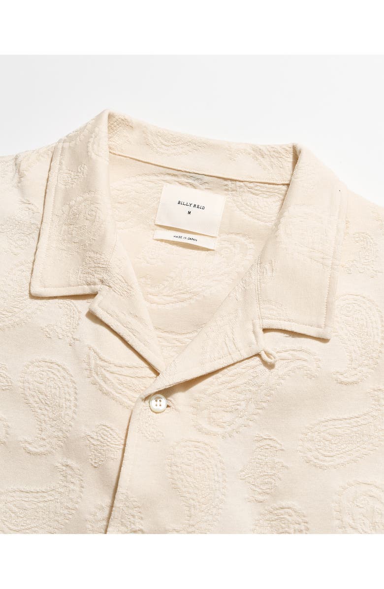 Billy Reid Numajiri Paisley Jacquard Cotton Camp Shirt, Alternate, color, Tinted White