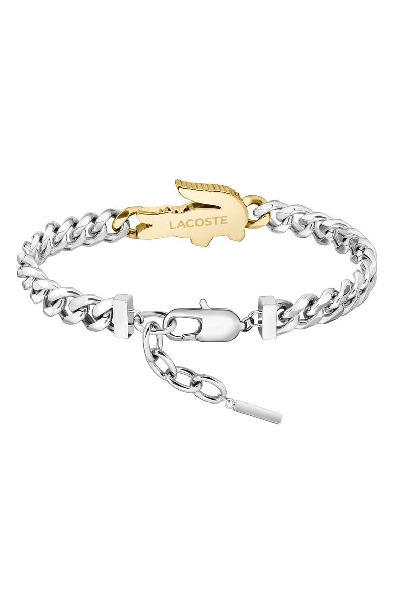 Lacoste Arthor Crocodile Pendant Bracelet, Alternate, color, Silver Stainles Steel