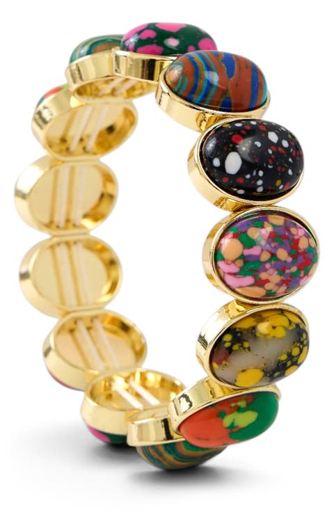 Mixed Faux Stone Stretch Bracelet