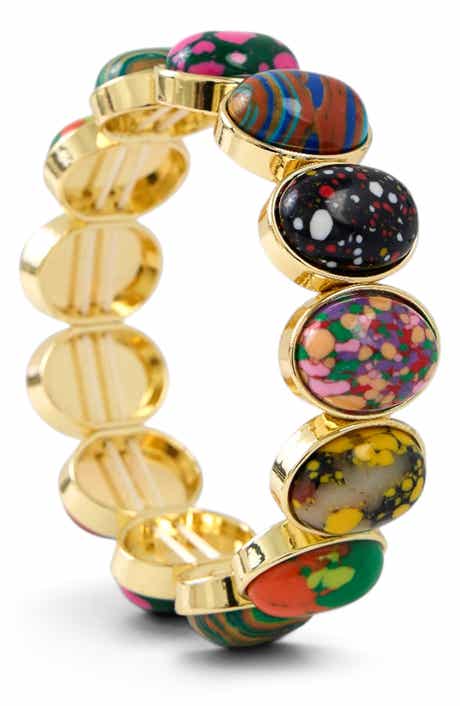 Mixed Faux Stone Stretch Bracelet