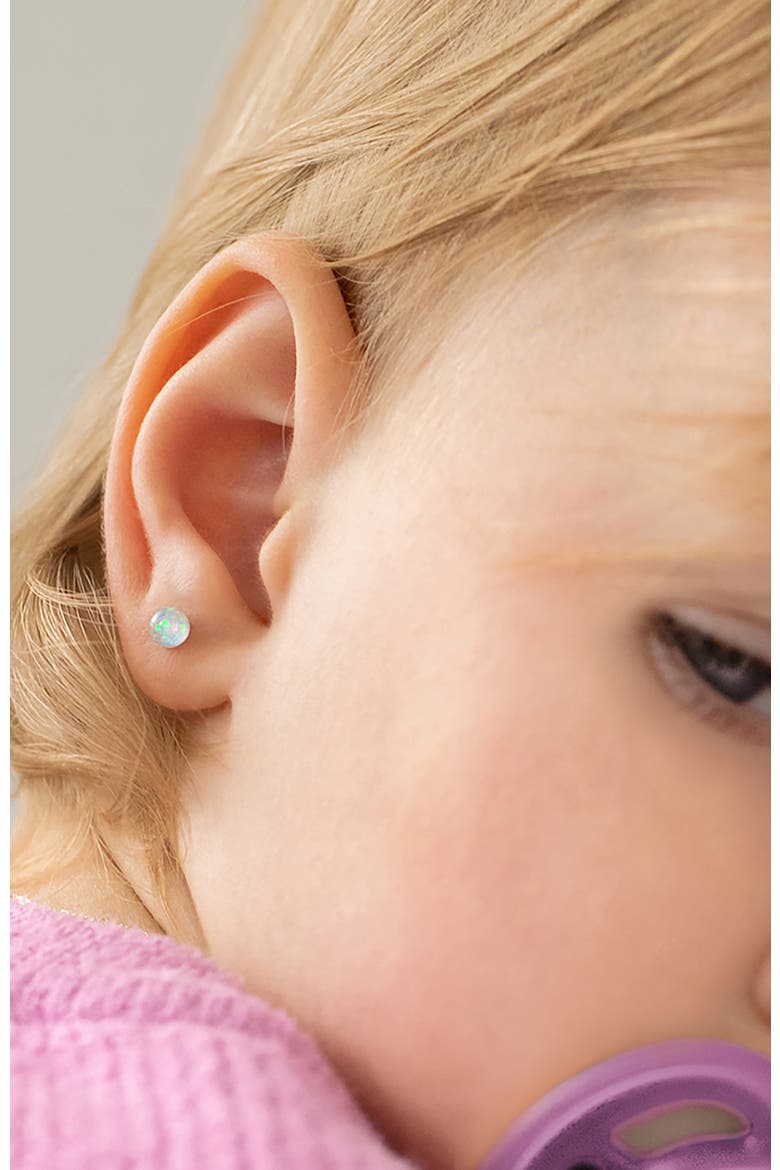 Opal Button Earrings, Alternate, color, Opal