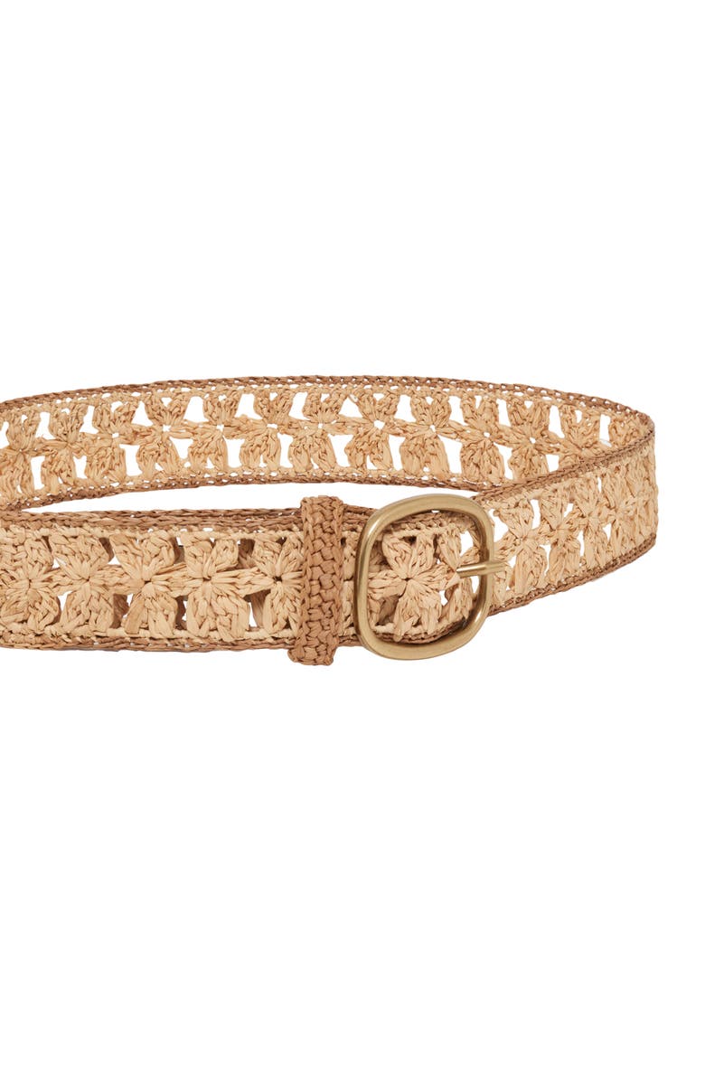 GERARD DAREL Paloma Floral Raffia Belt, Alternate, color, Natural