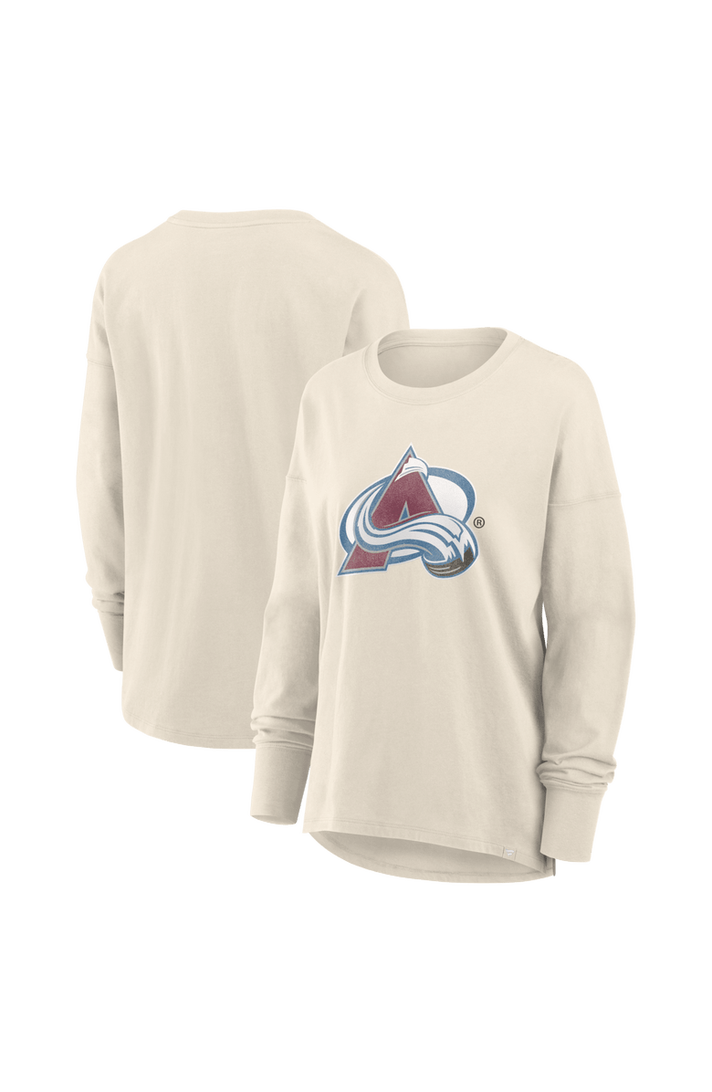 FANATICS Women's Fanatics Cream Colorado Avalanche Distressed Logo Long Sleeve T-Shirt, Main, color, Cream