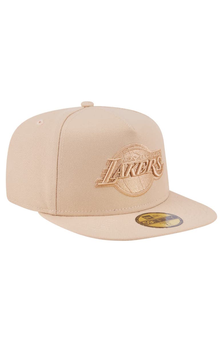 New Era Men
s New Era Khaki Los Angeles Lakers Color Pack A-Frame 59FIFTY Fitted Hat, Alternate, color, Khaki