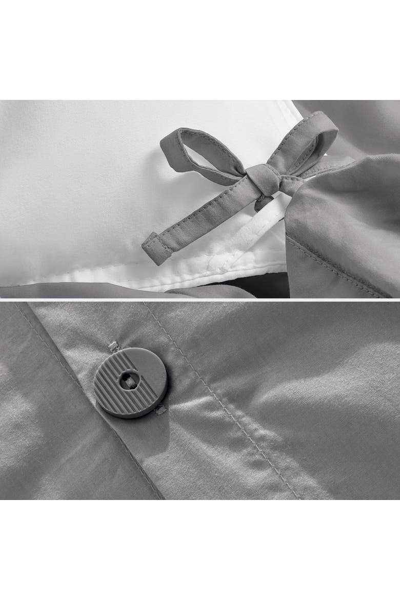 100% Organic Cotton Percale Duvet Cover and Sham Set, Alternate, color, Light Grey