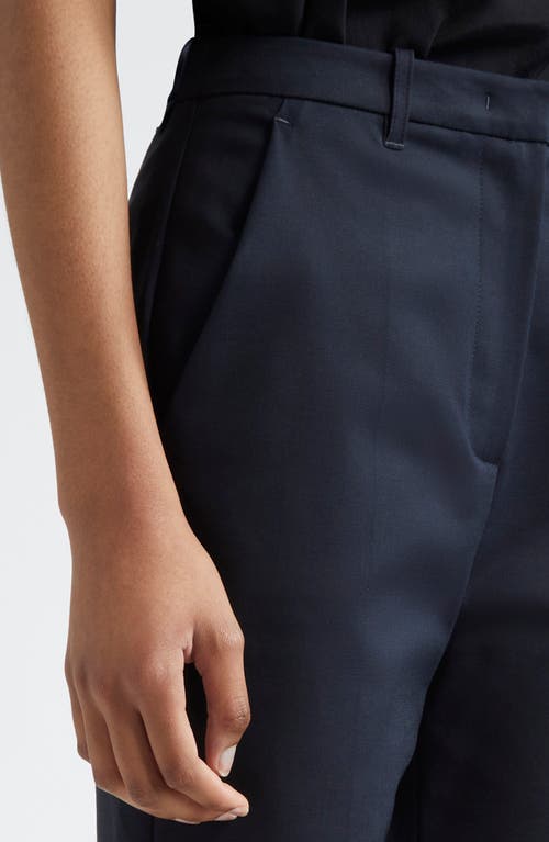 Emporio Armani Straight Leg Cotton Blend Pants In Solid Black