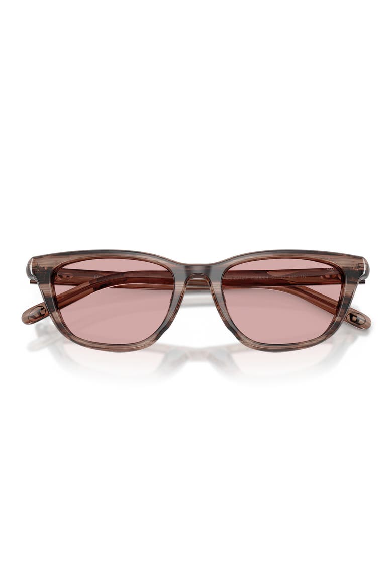 52mm Cat Eye Sunglasses, Alternate, color, STRIATED BROWN / LIGHT VIOLET