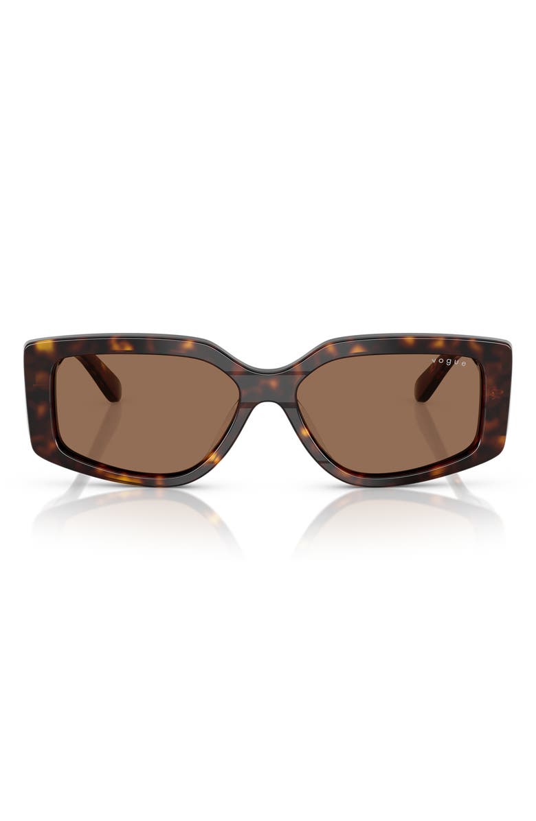 VOGUE 55mm Rectangular Sunglasses, Main, color, Dark Havana
