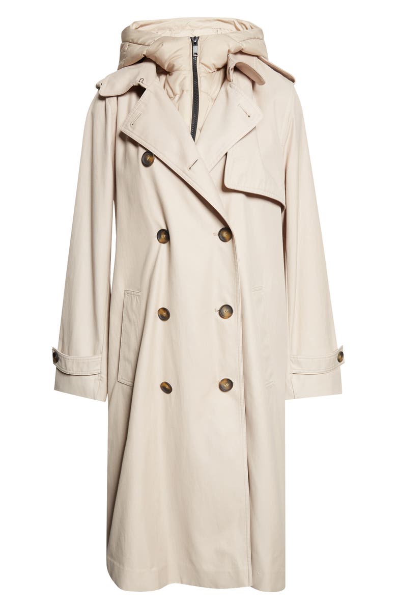 Reiss Azura Trench Coat with Removable Quilted Hood, Alternate, color, Stone