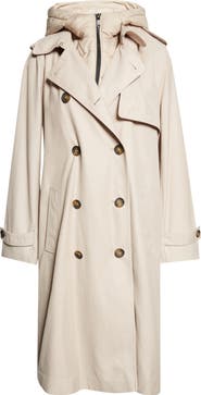 Reiss Azura Trench Coat with Removable Quilted Hood