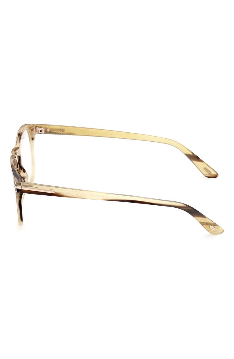 TOM FORD 50mm Square Optical Glasses, Alternate, color, Light Brown Striped / T Logo