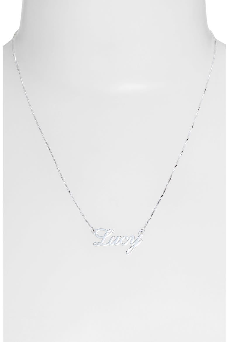 Personalized Nameplate Necklace, Alternate, color, STERLING SILVER
