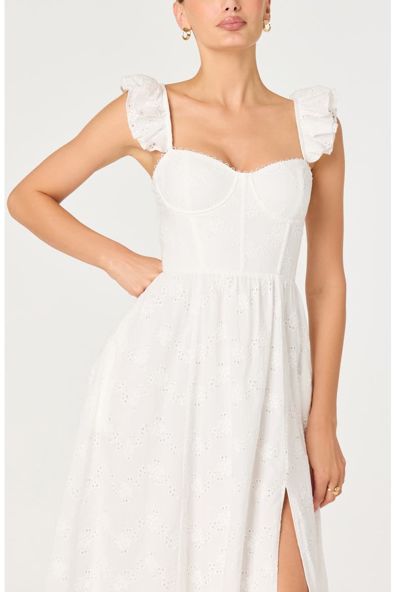 Wedelia Floral Eyelet A-Line Dress, Alternate, color, WHITE
