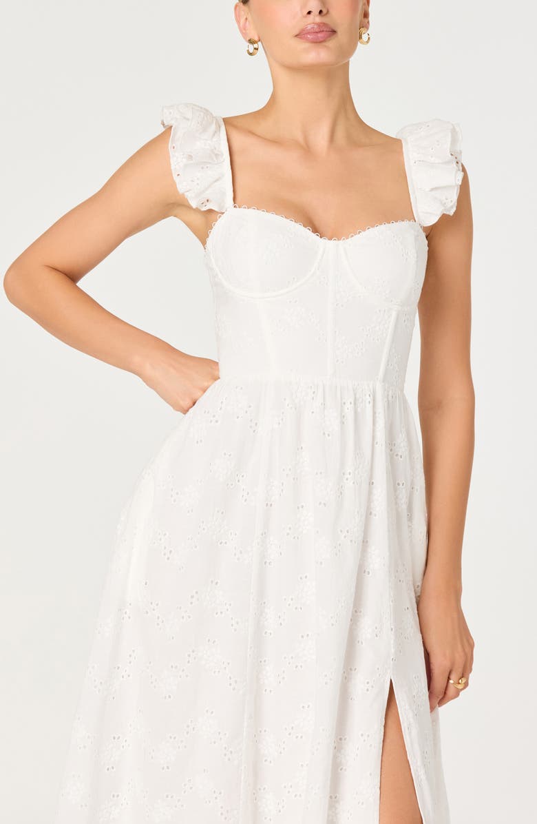ASTR the Label Wedelia Floral Eyelet A-Line Dress, Alternate, color, White