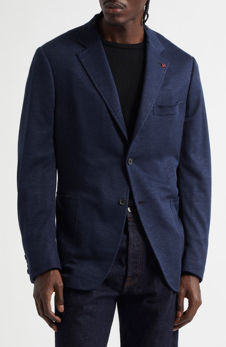 ISAIA Capri Wool, Silk & Linen Knit Sport Coat, Main, color, 