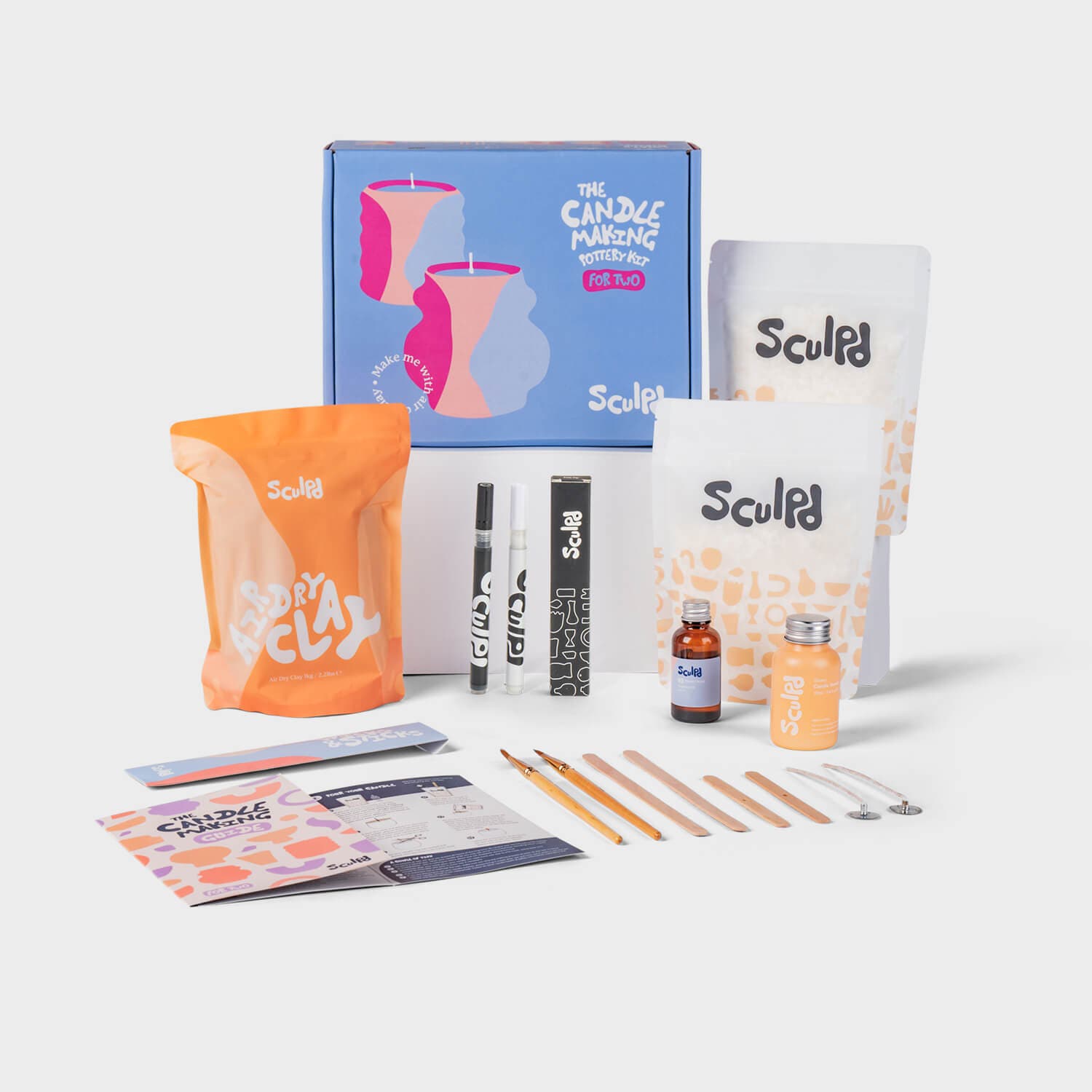 SCULPD Pottery Candle Making Kit For Two in Fine Tip Pens 