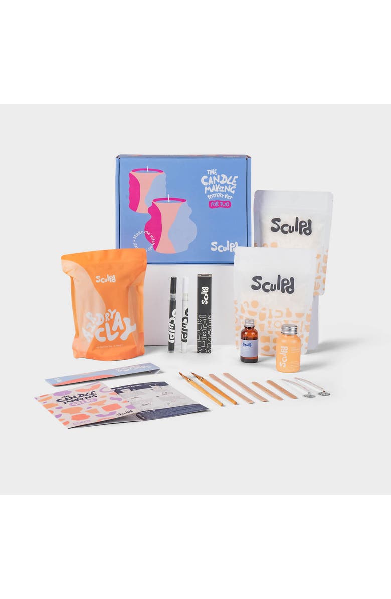 SCULPD Pottery Candle Making Kit For Two, Main, color, Fine Tip Pens