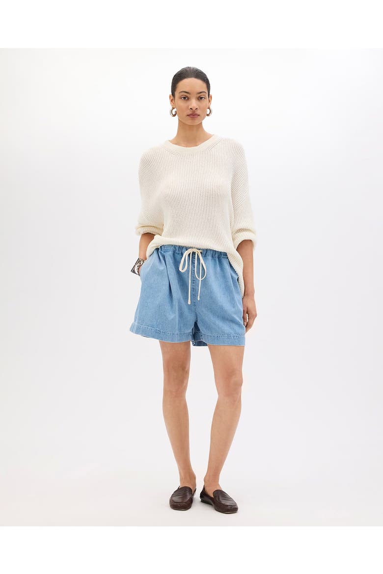 Draped Crew Knit, Main, color, Off White