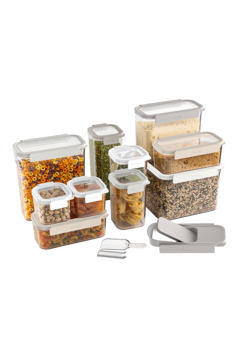 10-Piece Food Storage Pantry Containers, Main, color, WHITE STONE