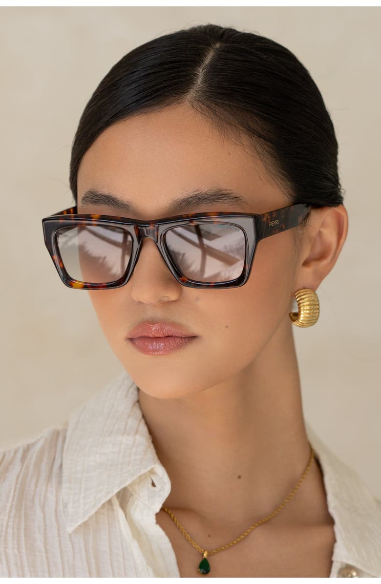 FREYRS Eyewear Nico Square Sunglasses, Alternate, color, Tortoise