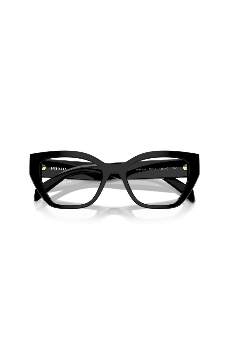 Prada 53mm Irregular optical glasses, Alternate, color, Black