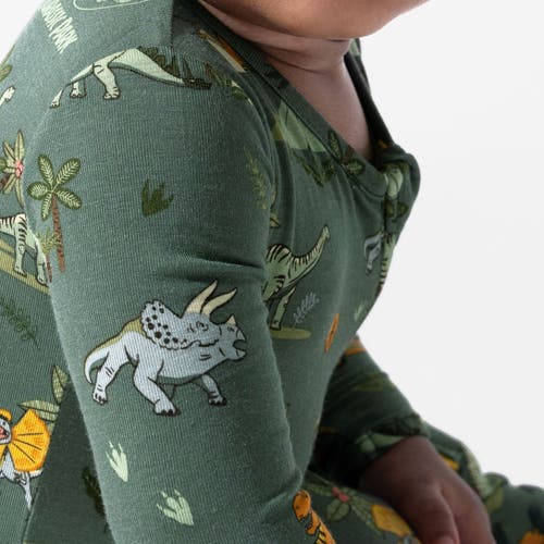 Bellabu Bear Baby Jurassic Park Safari Convertible Footie In Green