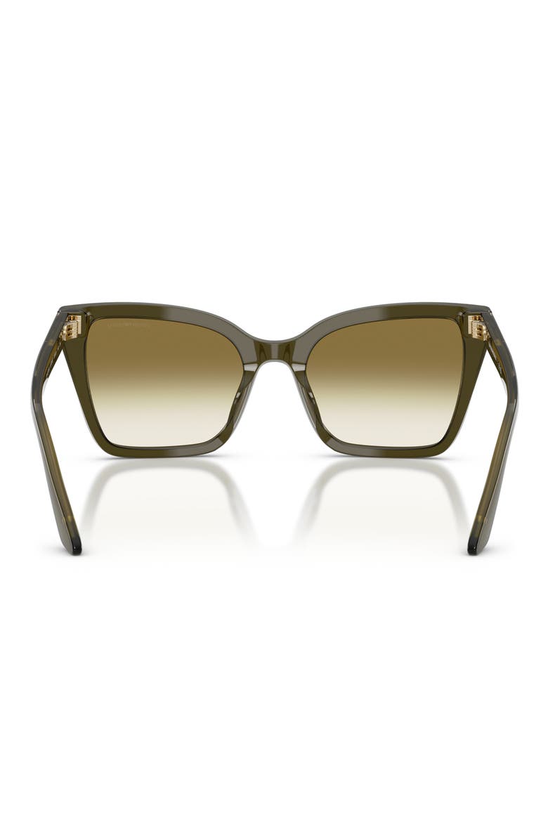 53mm Gradient Square Sunglasses, Alternate, color, SHINY DARK GREEN / CLEAR