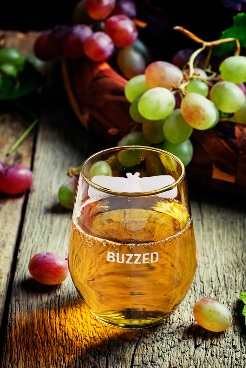 Tag Buzzed Stemless Wine Glasses Clear Drinkware For Spring In White