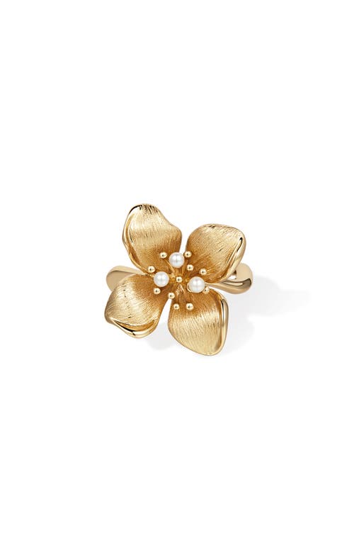 Retro Chic Large Iris Blossom Ring In Multi
