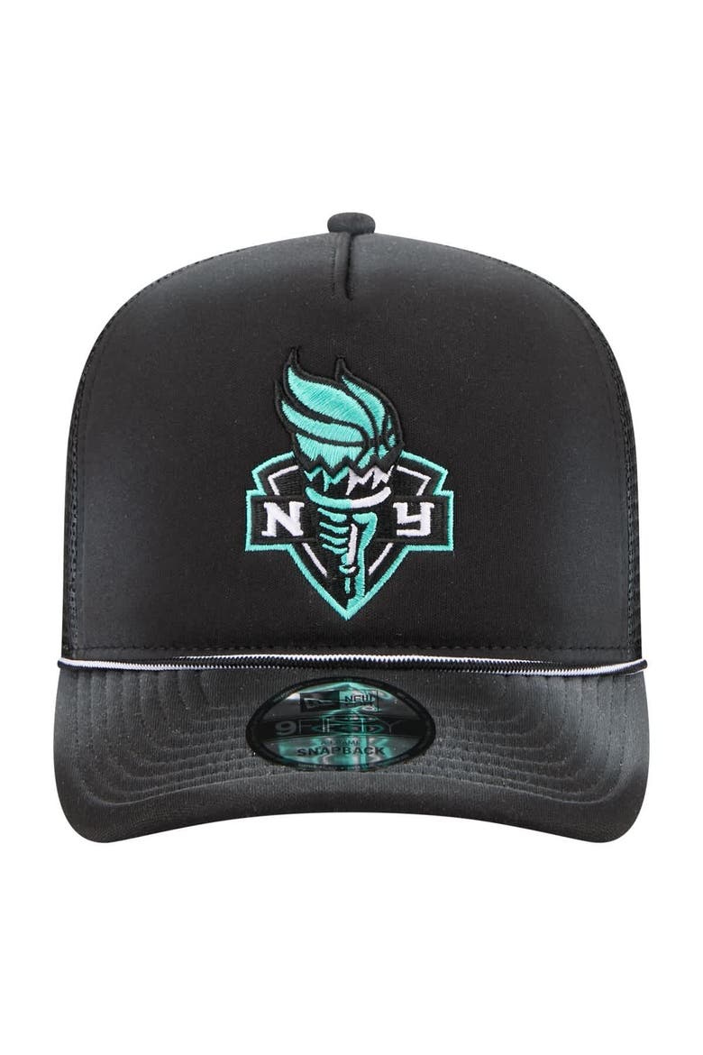 Unisex New Era  Black New York Liberty Worn Foam Front 9FIFTY A-Frame Trucker Rope Snapback Hat, Alternate, color, Black