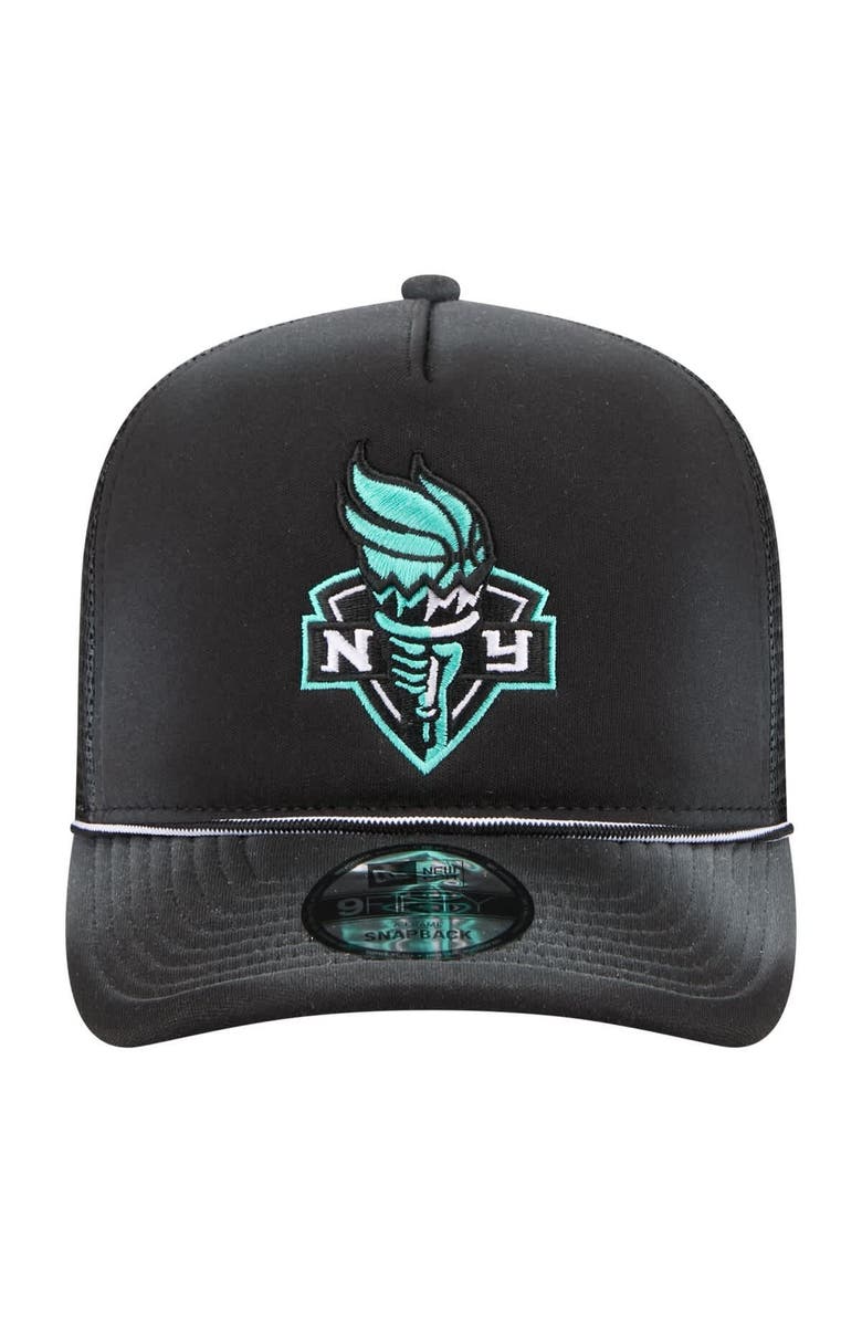 New Era Unisex New Era Black New York Liberty Worn Foam Front 9FIFTY A-Frame Trucker Rope Snapback Hat, Alternate, color, Black