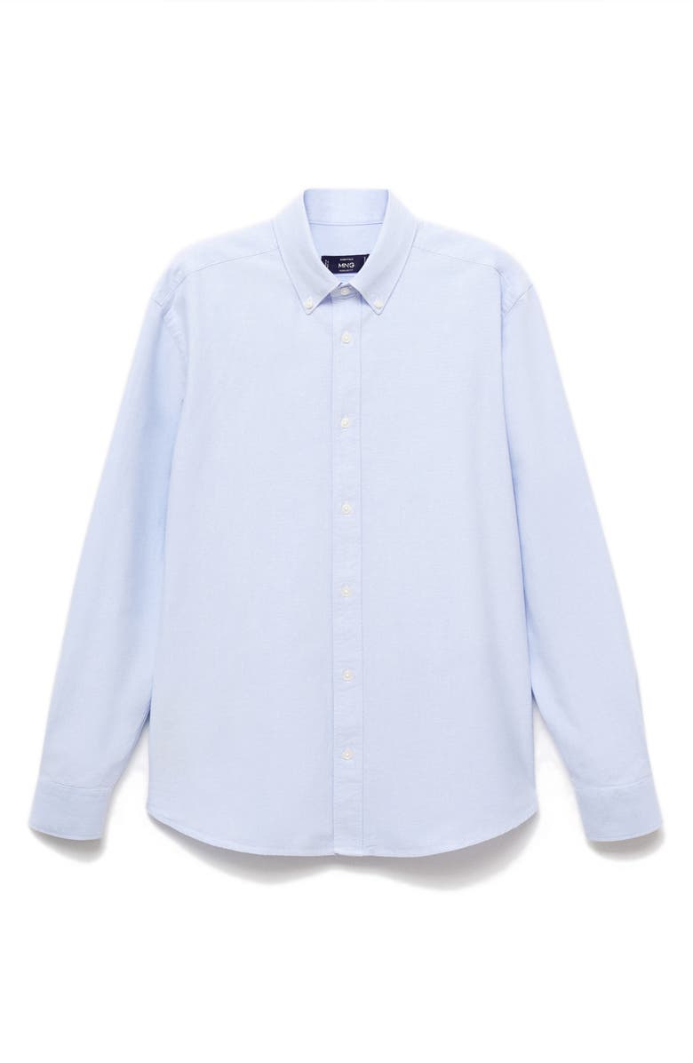 MANGO Regular Fit Oxford Button-Down Shirt, Alternate, color, Sky Blue