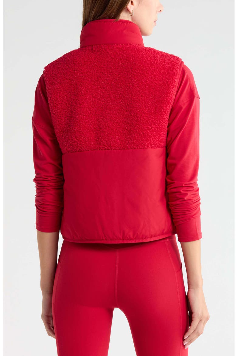 Summit Faux Shearling Hybrid Vest, Alternate, color, RED JESTER