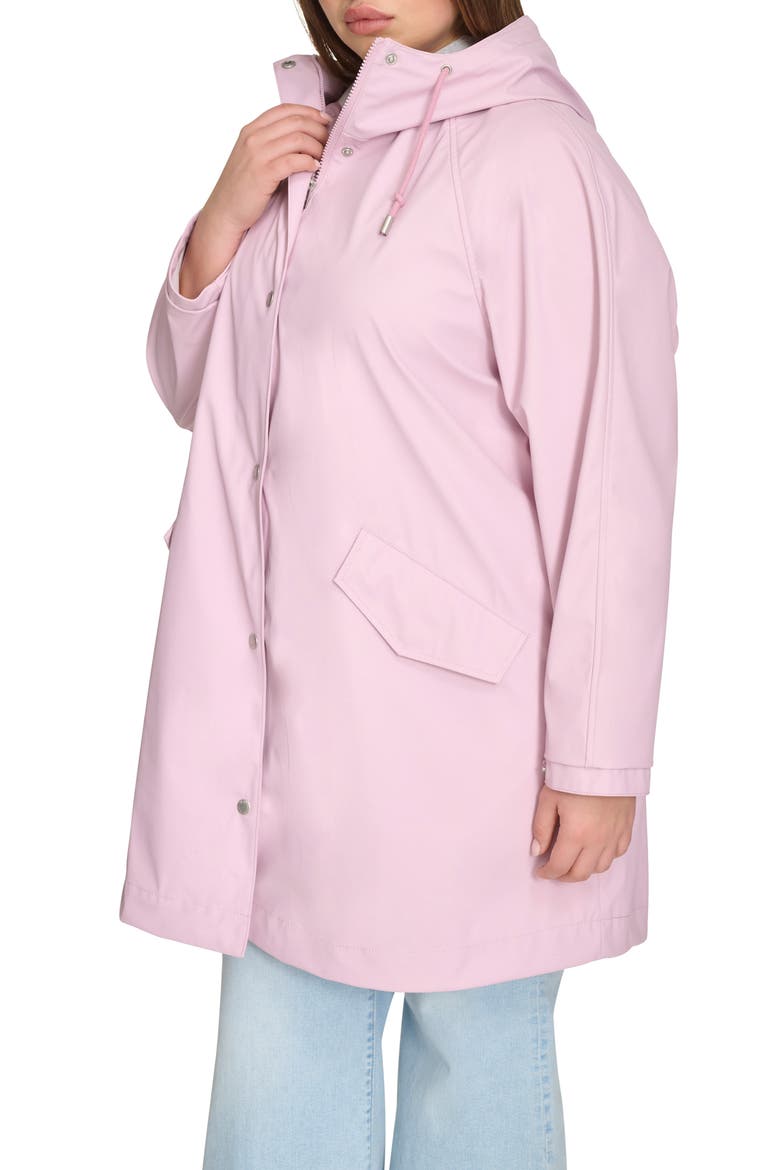 Water Resistant Hooded Raincoat, Alternate, color, BLUSH